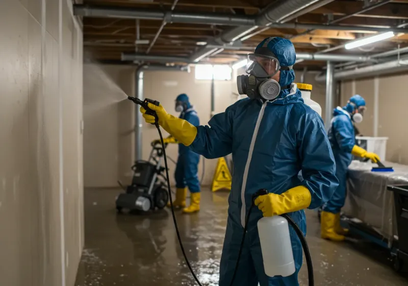 Basement Sanitization and Antimicrobial Treatment process in Woodburn, IN