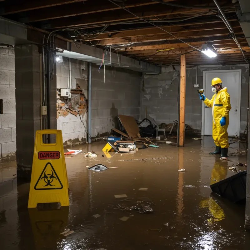 Flooded Basement Electrical Hazard in Woodburn, IN Property